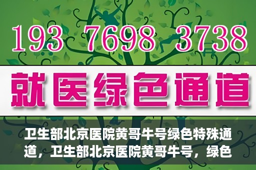 卫生部北京医院黄哥牛号绿色特殊通道，卫生部北京医院黄哥牛号，绿色特殊通道开启健康之门
