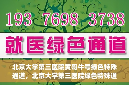 北京大学第三医院黄哥牛号绿色特殊通道，北京大学第三医院绿色特殊通道，黄哥牛号的探索与实践