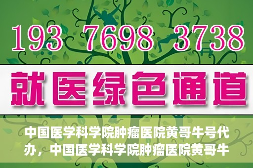 中国医学科学院肿瘤医院黄哥牛号代办，中国医学科学院肿瘤医院黄哥牛号挂号代办服务解析