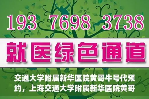 交通大学附属新华医院黄哥牛号代预约，上海交通大学附属新华医院黄哥牛号预约服务解析