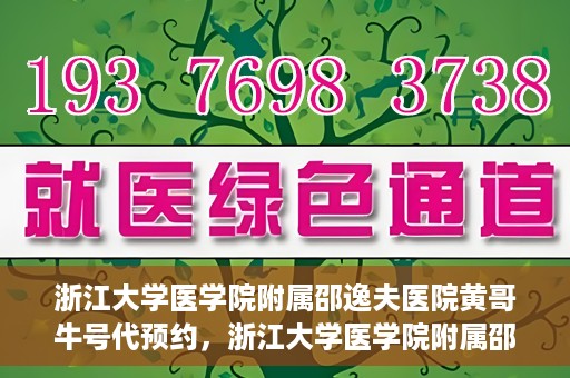 浙江大学医学院附属邵逸夫医院黄哥牛号代预约，浙江大学医学院附属邵逸夫医院黄哥牛号预约服务解析