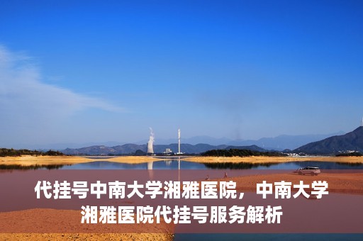 代挂号中南大学湘雅医院，中南大学湘雅医院代挂号服务解析