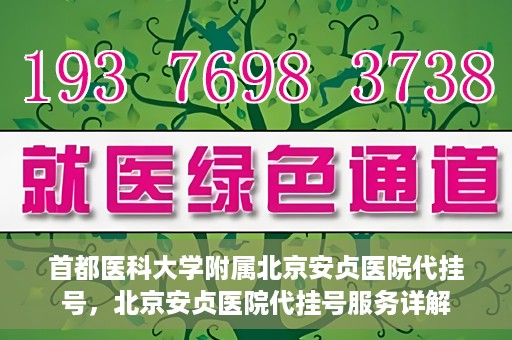 首都医科大学附属北京安贞医院代挂号，北京安贞医院代挂号服务详解