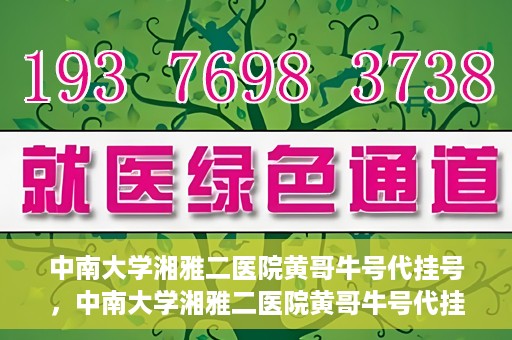 中南大学湘雅二医院黄哥牛号代挂号，中南大学湘雅二医院黄哥牛号代挂号，便捷就医背后的故事